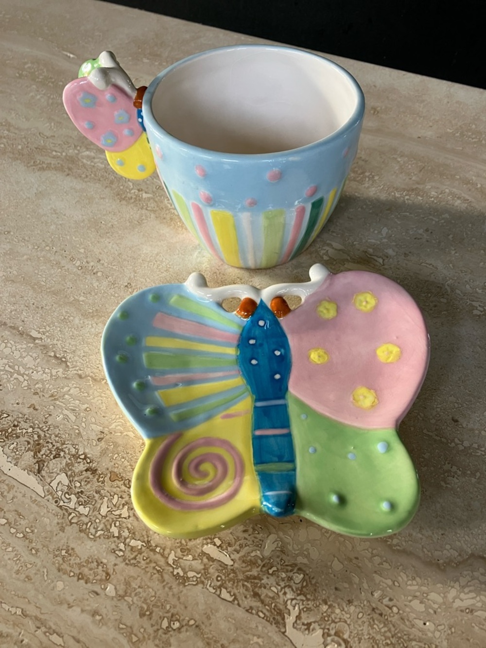 🦋GANZ Pastel Butterfly Mug and Trinket Dish🦋